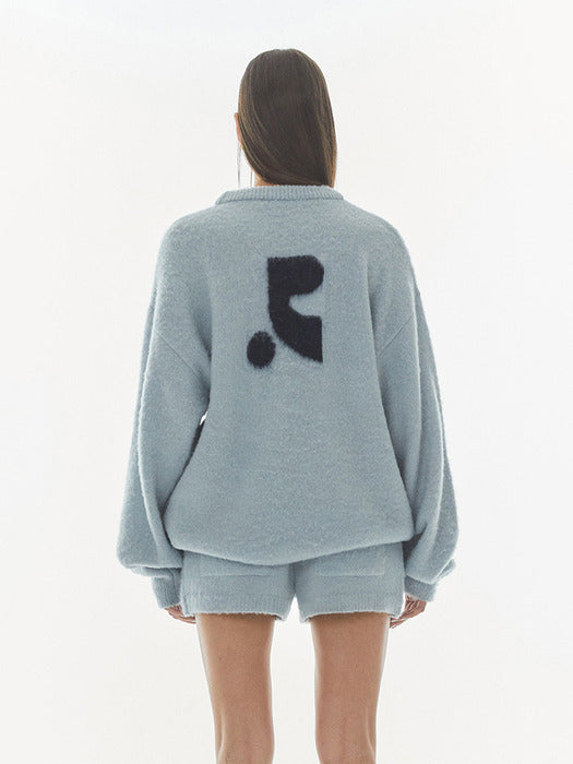 rest&recreation HAIRY JACQUARD KNIT TOP - SKY BLUE