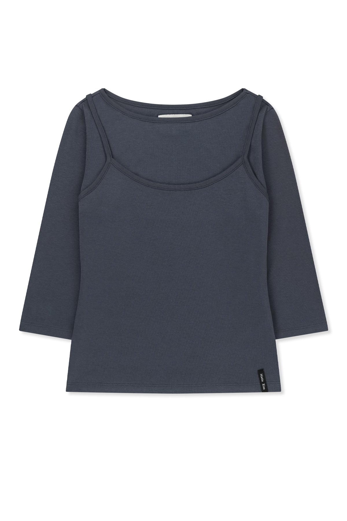 matinkim 3/4 SLEEVE TOP & TANK LAYERED SET IN SMOKE BLUE
