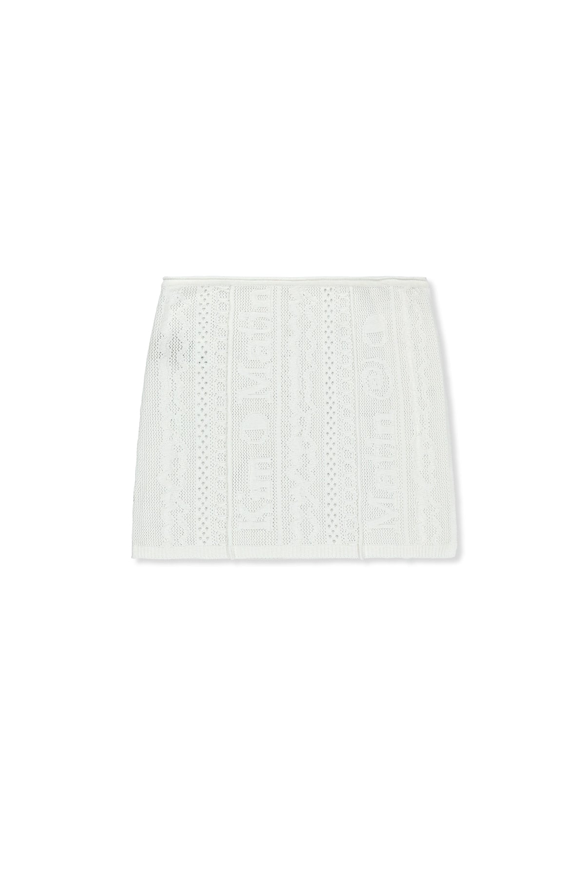 matinkim MESH LOGO WRAP MINI SKIRT IN WHITE