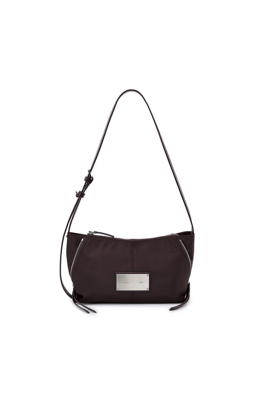 matinkim SIDE ZIPPER FABRIC TWO WAY BAG IN WINE