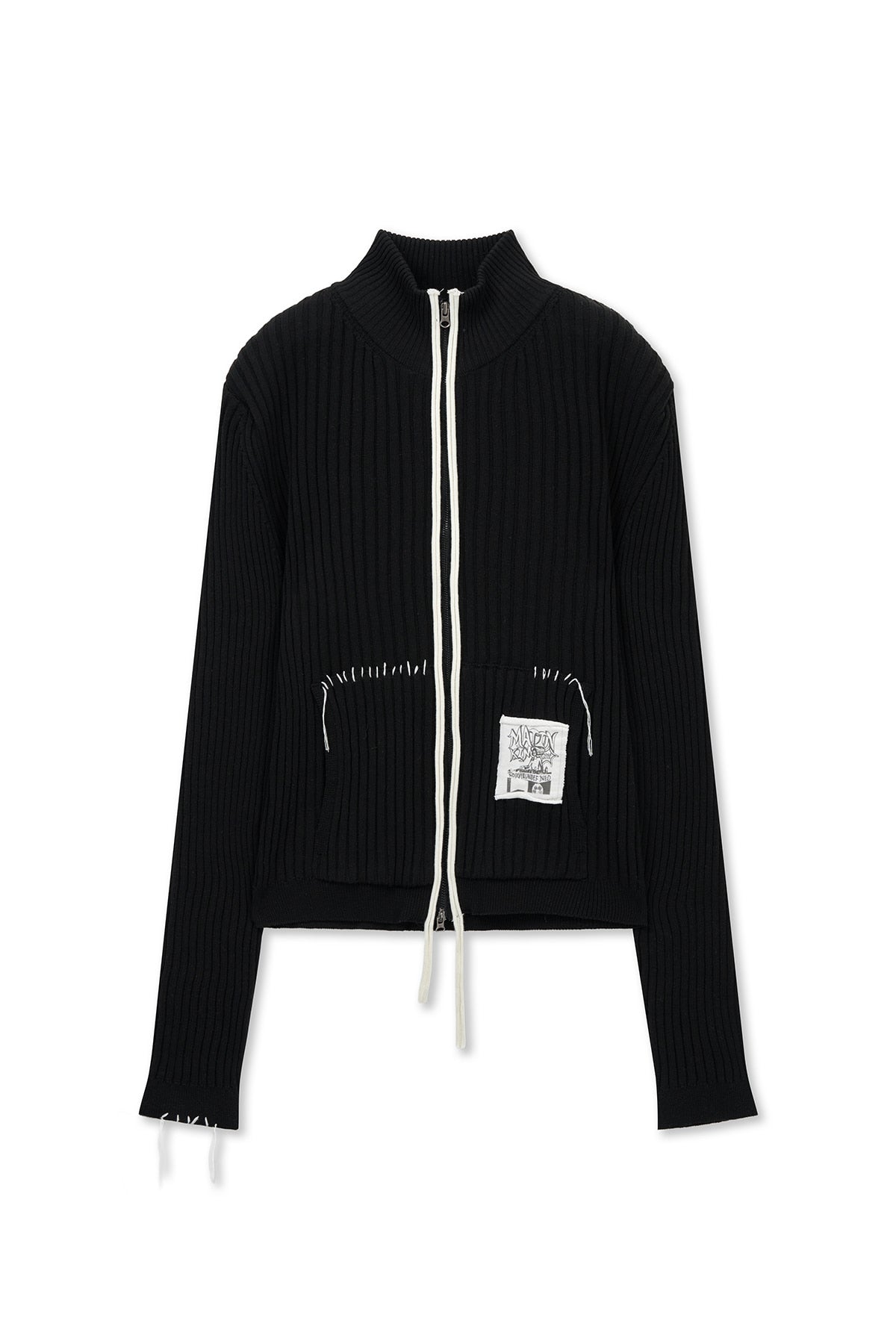 matinkim HANDCRAFT SLIM FIT CARDIGAN IN BLACK