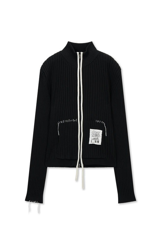 matinkim HANDCRAFT SLIM FIT CARDIGAN IN BLACK
