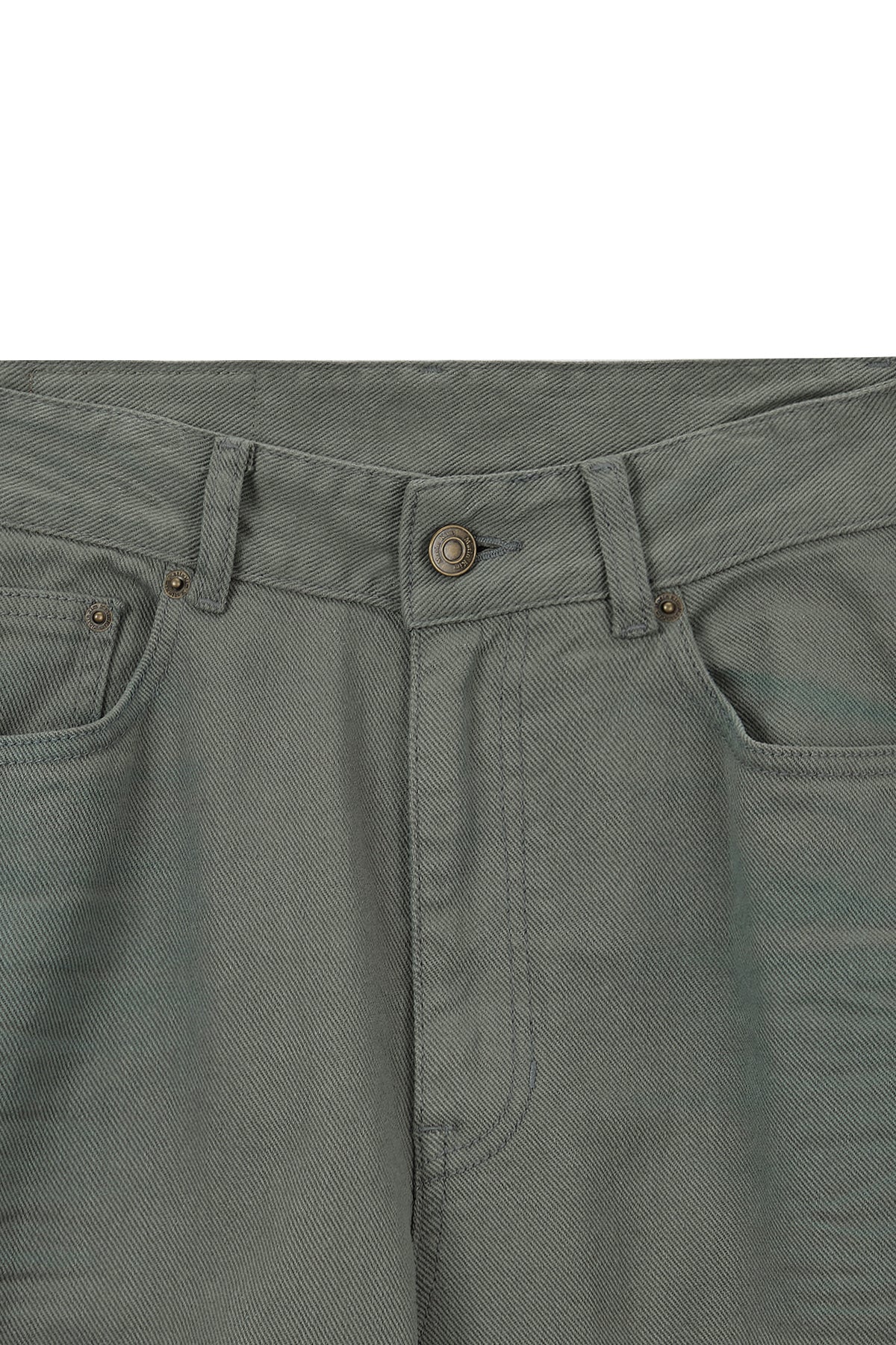 matinkim COLOR POINT WASHED DENIM PANTS IN KHAKI