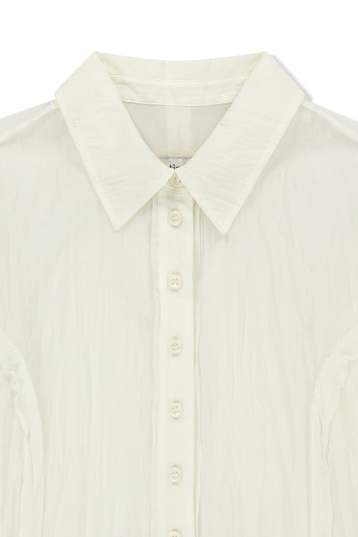 matinkim RAW EDGE CRINKLE BLOUSE IN CREAM