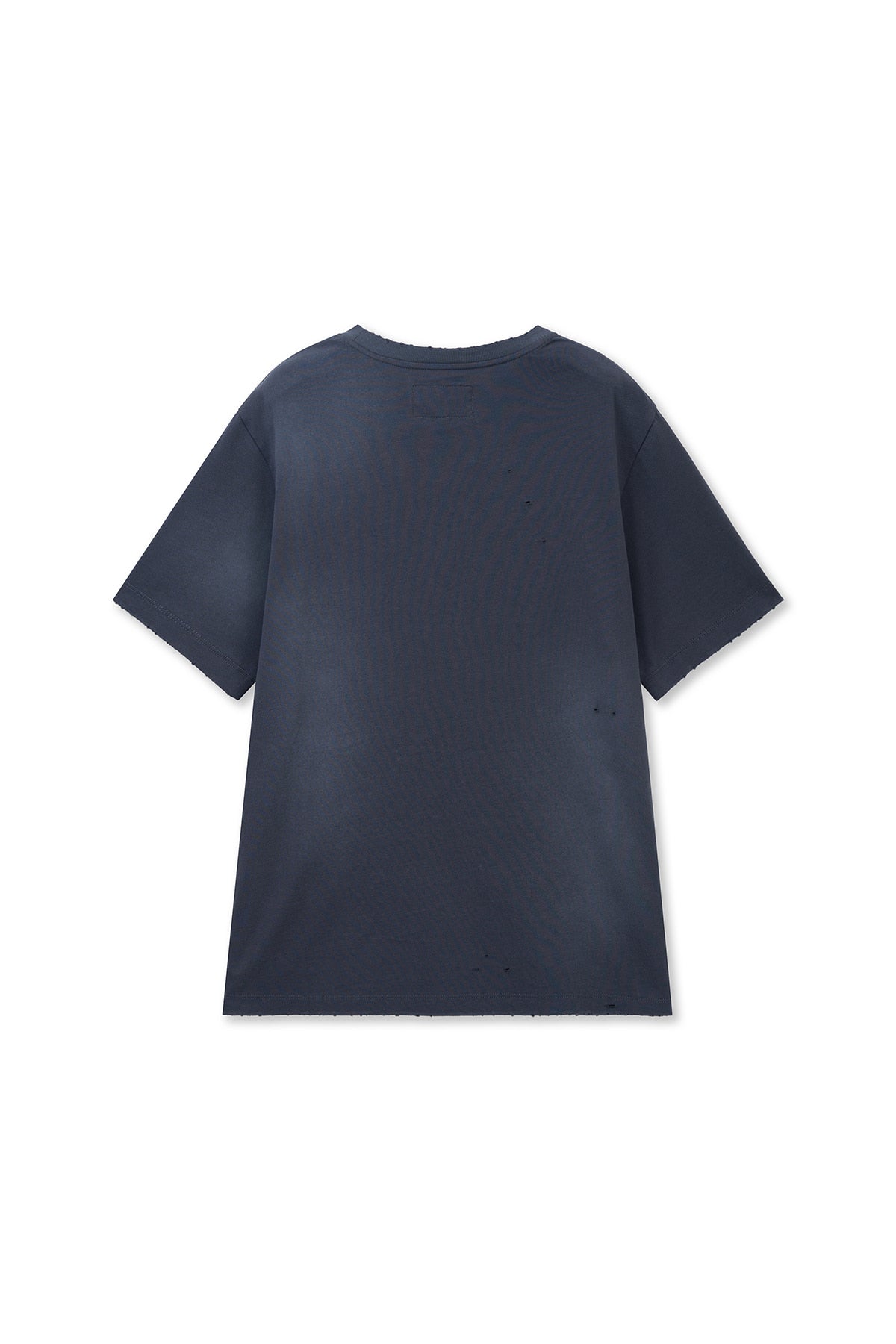 matinkim SPRAY WASHED LETTERING DAMAGED TOP IN NAVY