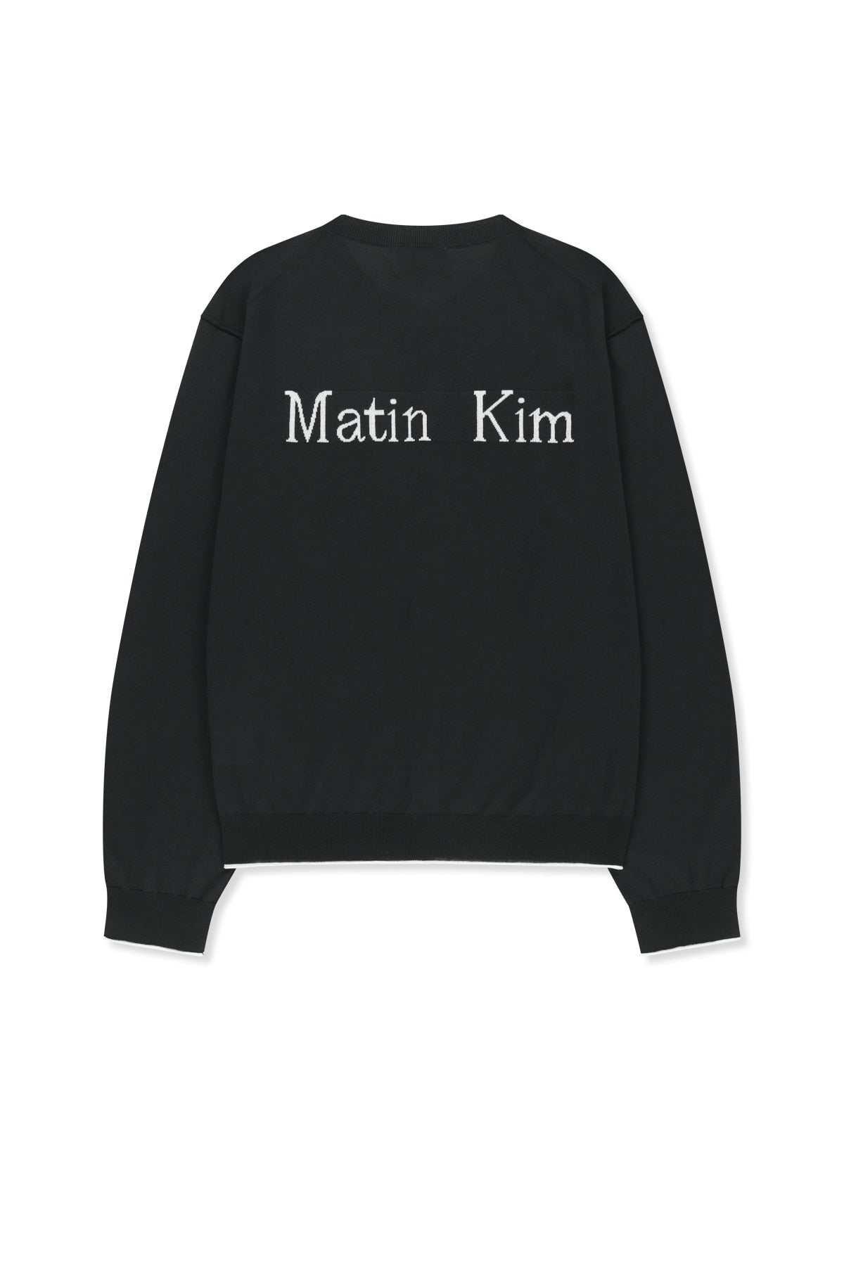 matinkim BACK LOGO SHEER CARDIGAN FOR MEN IN BLACK