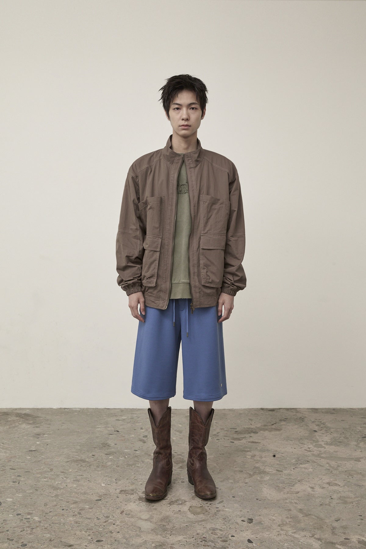 matinkim UTILITY BOMBER JUMPER FOR MEN IN KHAKI BROWN