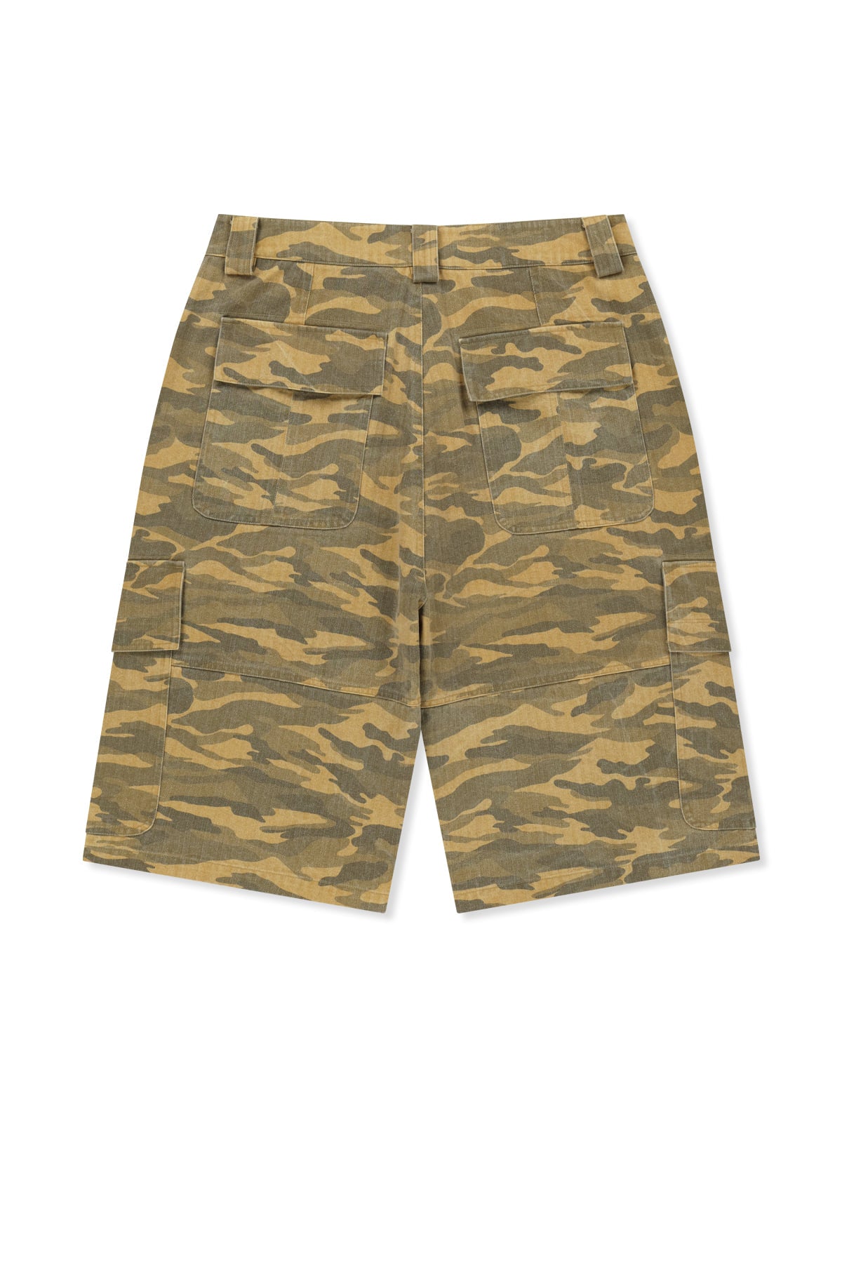 matinkim CAMOUFLAGE CARGO BERMUDA PANTS FOR MEN IN CAMEL