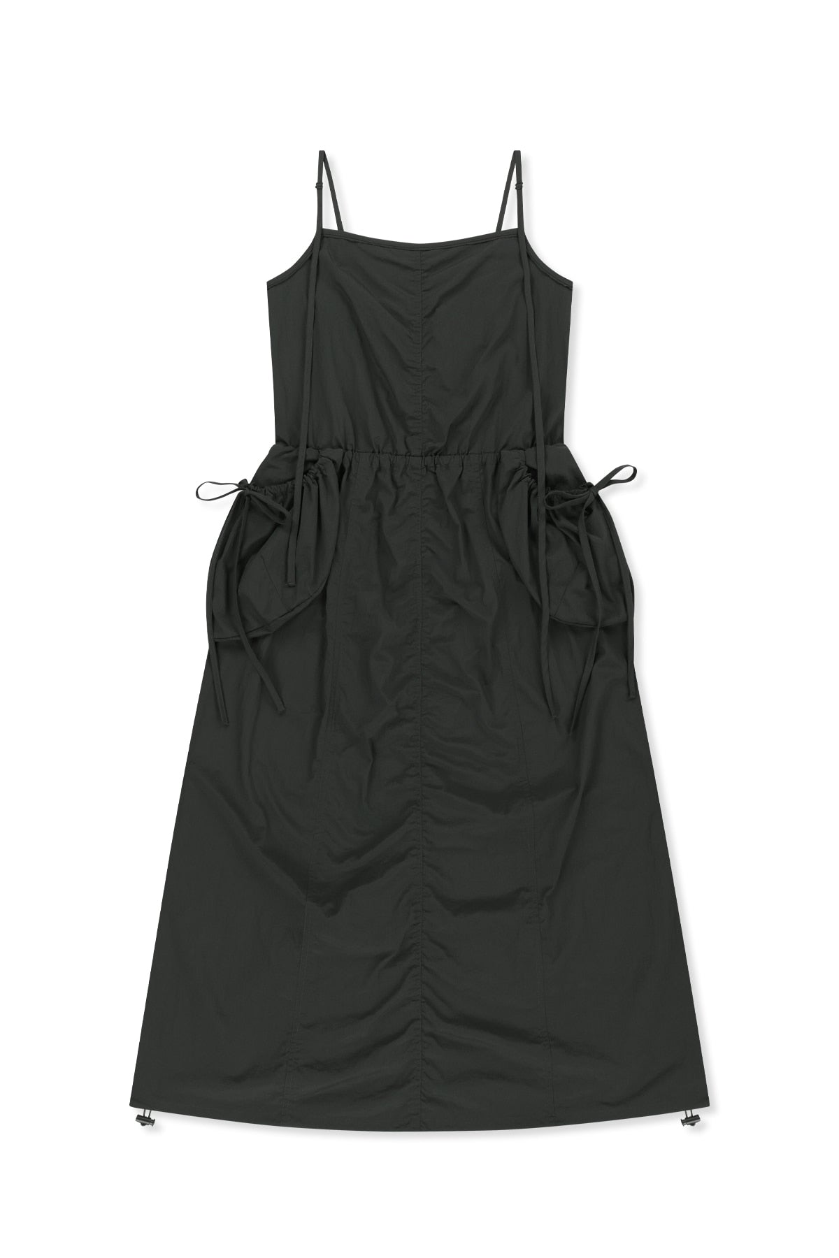 matinkim STRAP DETAIL SLEEVELESS UTILITY DRESS IN CHARCOAL