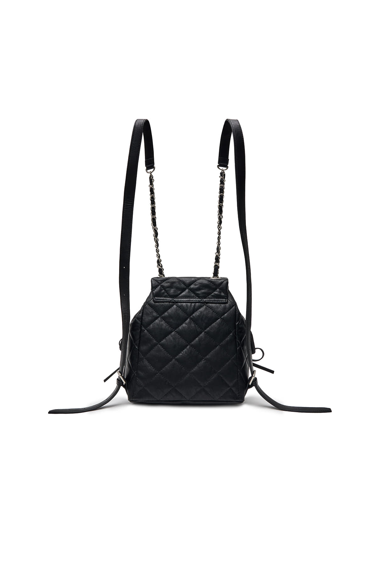 matinkim DOUBLE POCKET QUILTING MINI BACKPACK IN BLACK