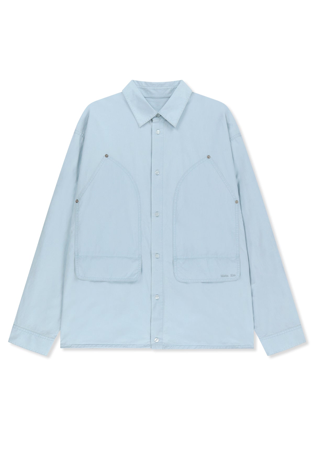 matinkim WASHED COTTON DRAWSTRING SHIRT IN SKY
