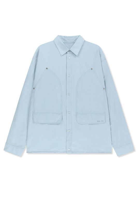 matinkim WASHED COTTON DRAWSTRING SHIRT IN SKY