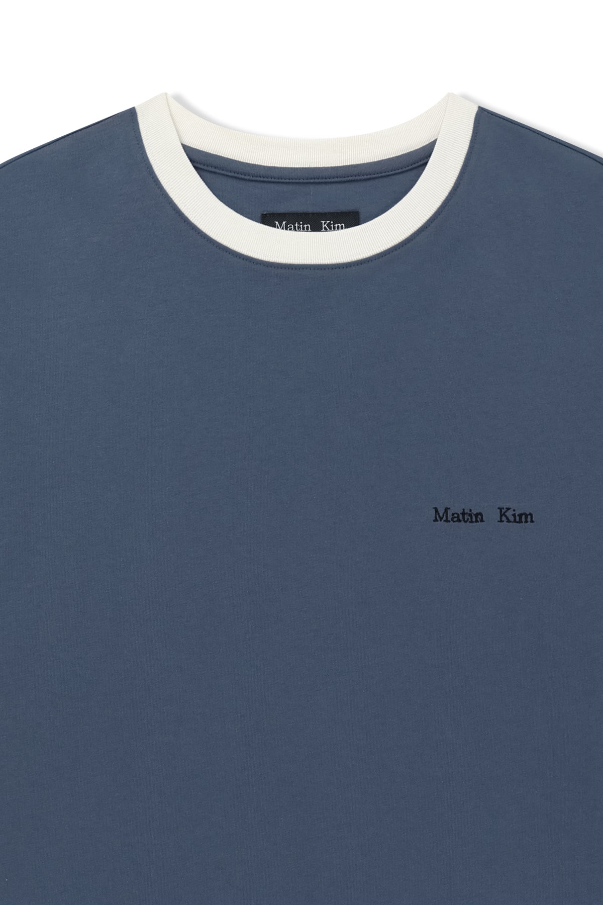 matinkim TONAL RIB BACK LOGO TOP FOR MEN IN SMOKE BLUE