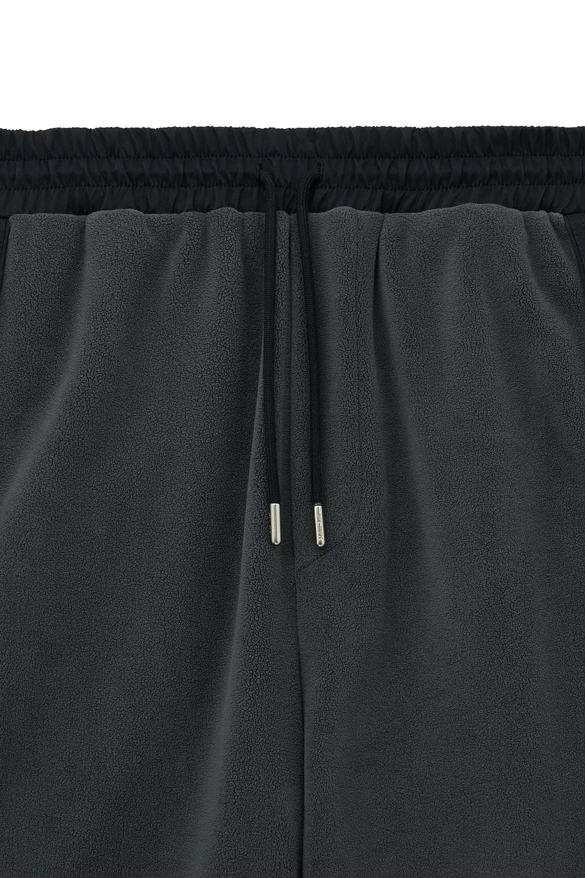 matinkim SHERPA FLEECE DRAWSTRING PANTS IN CHARCOAL