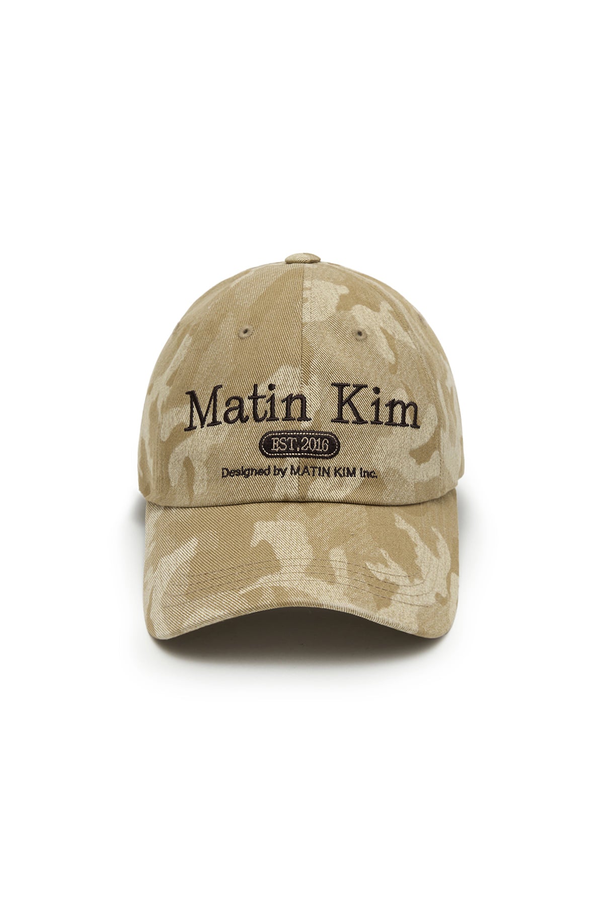 matinkim CAMOUFLAGE LOGO BALL CAP IN BEIGE