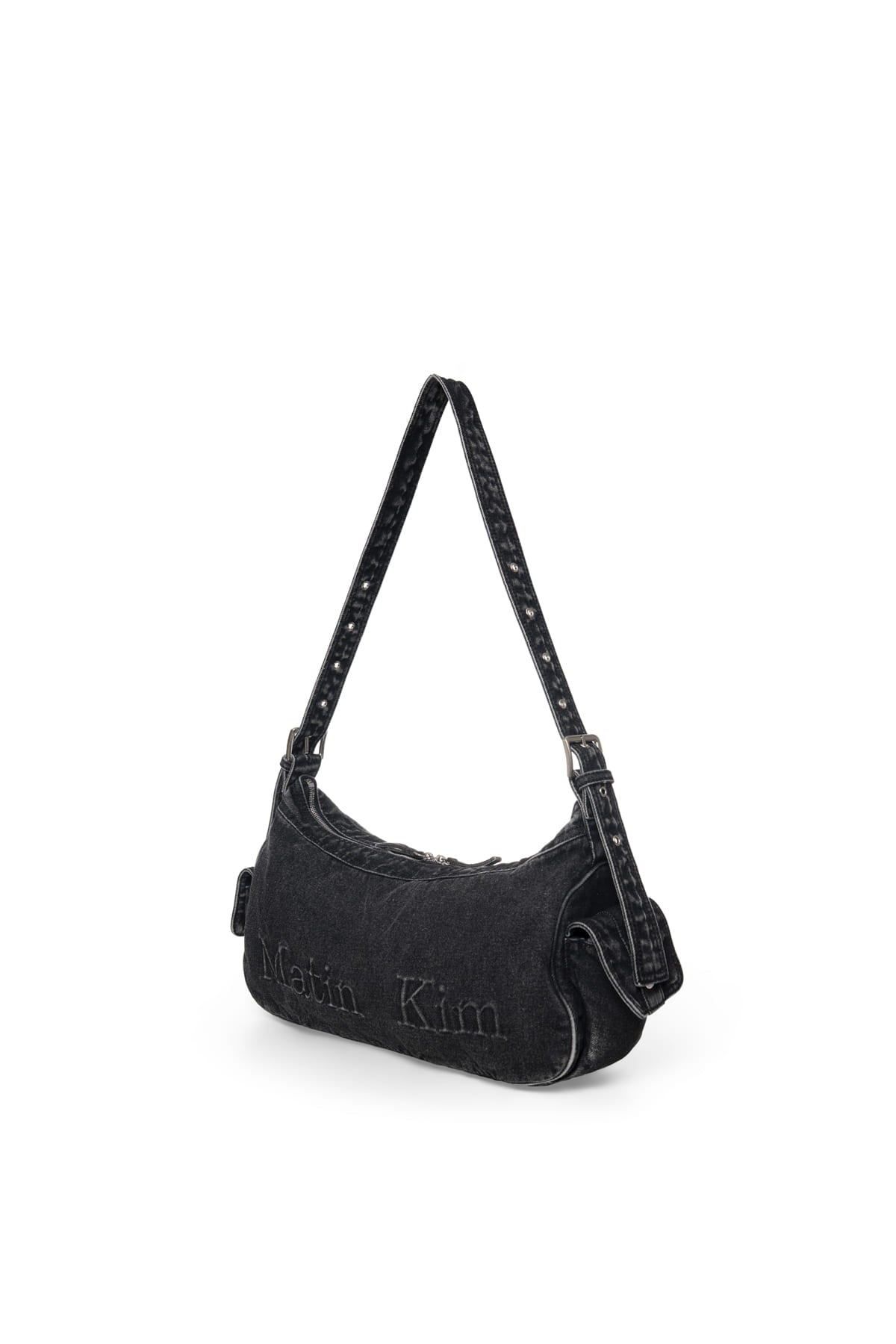 matinkim MATIN DUST DENIM SIDE POCKET BAG IN BLACK
