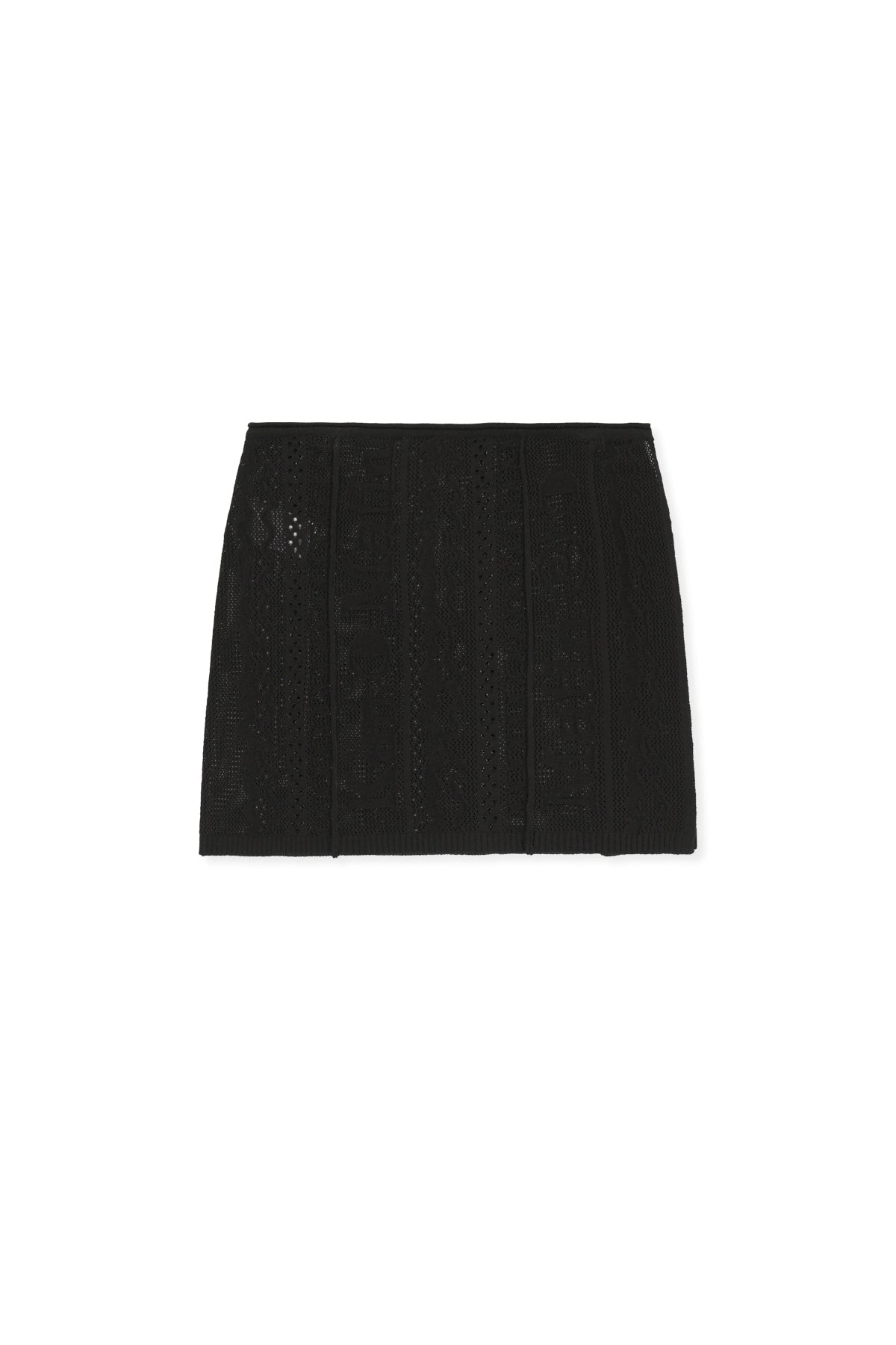 matinkim MESH LOGO WRAP MINI SKIRT IN BLACK