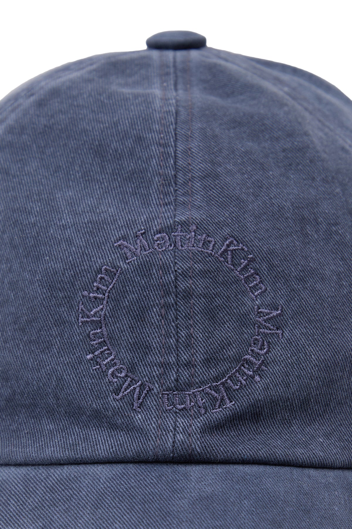matinkim WASHED CIRCLE LOGO BALL CAP IN NAVY