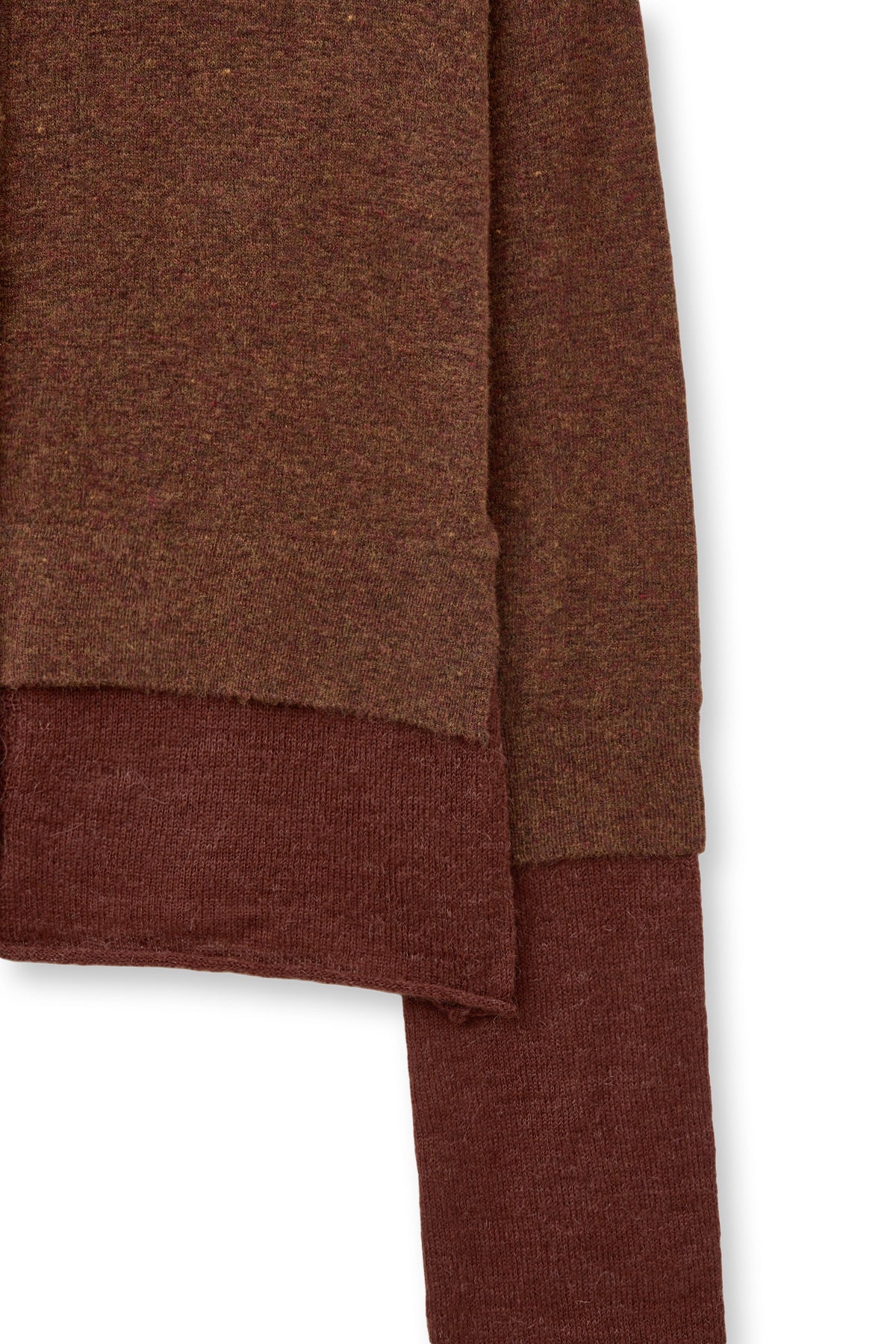 matinkim LAYERED TEXTURE KNIT CARDIGAN IN BROWN