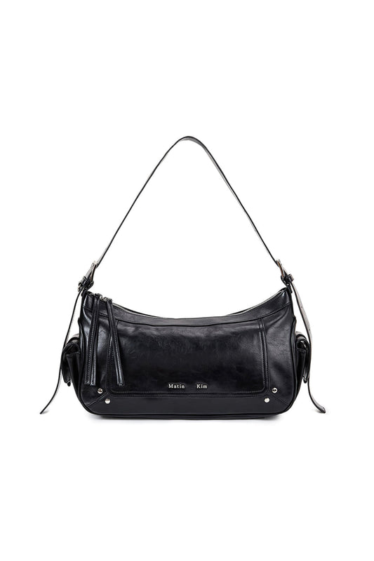 matinkim RIVET POINT QUAD SHOULDER BAG IN BLACK
