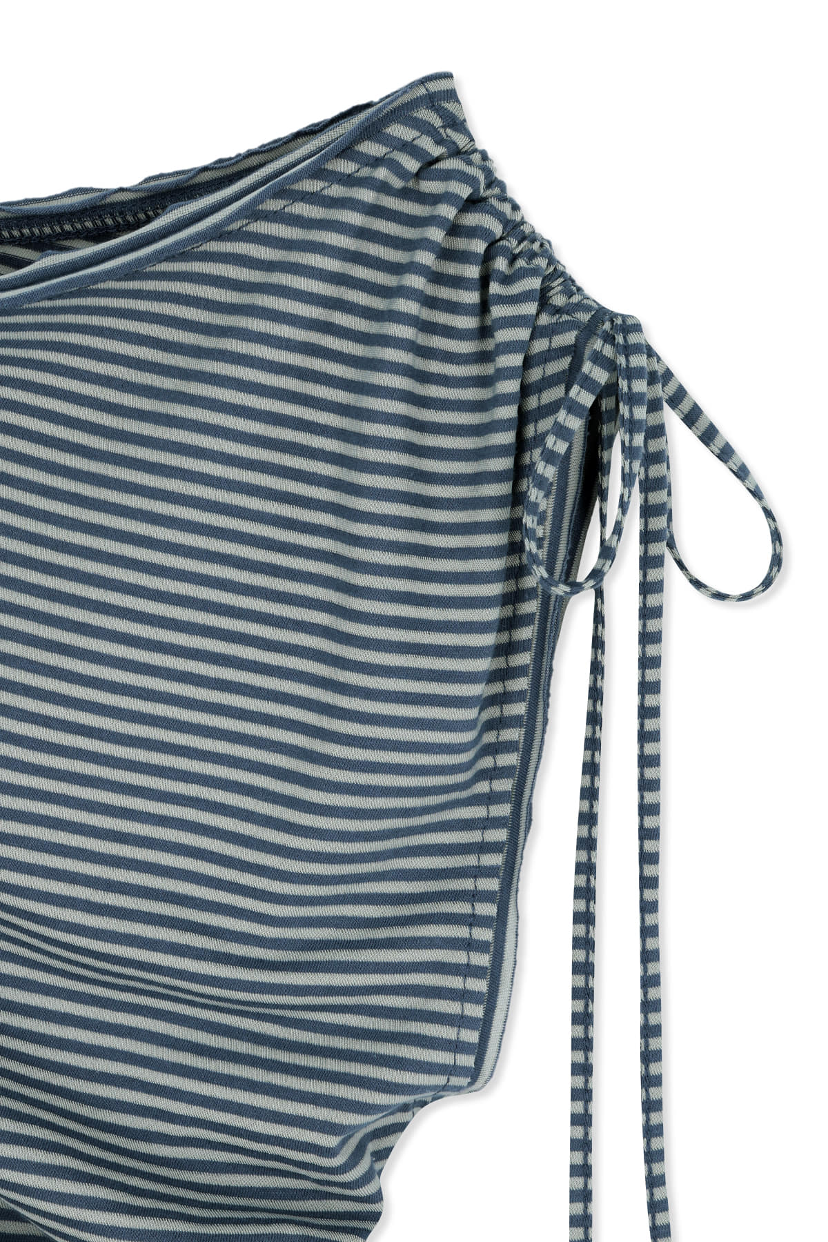 matinkim DRAPED ASYMMETRIC SLEEVELESS TOP IN SMOKE BLUE