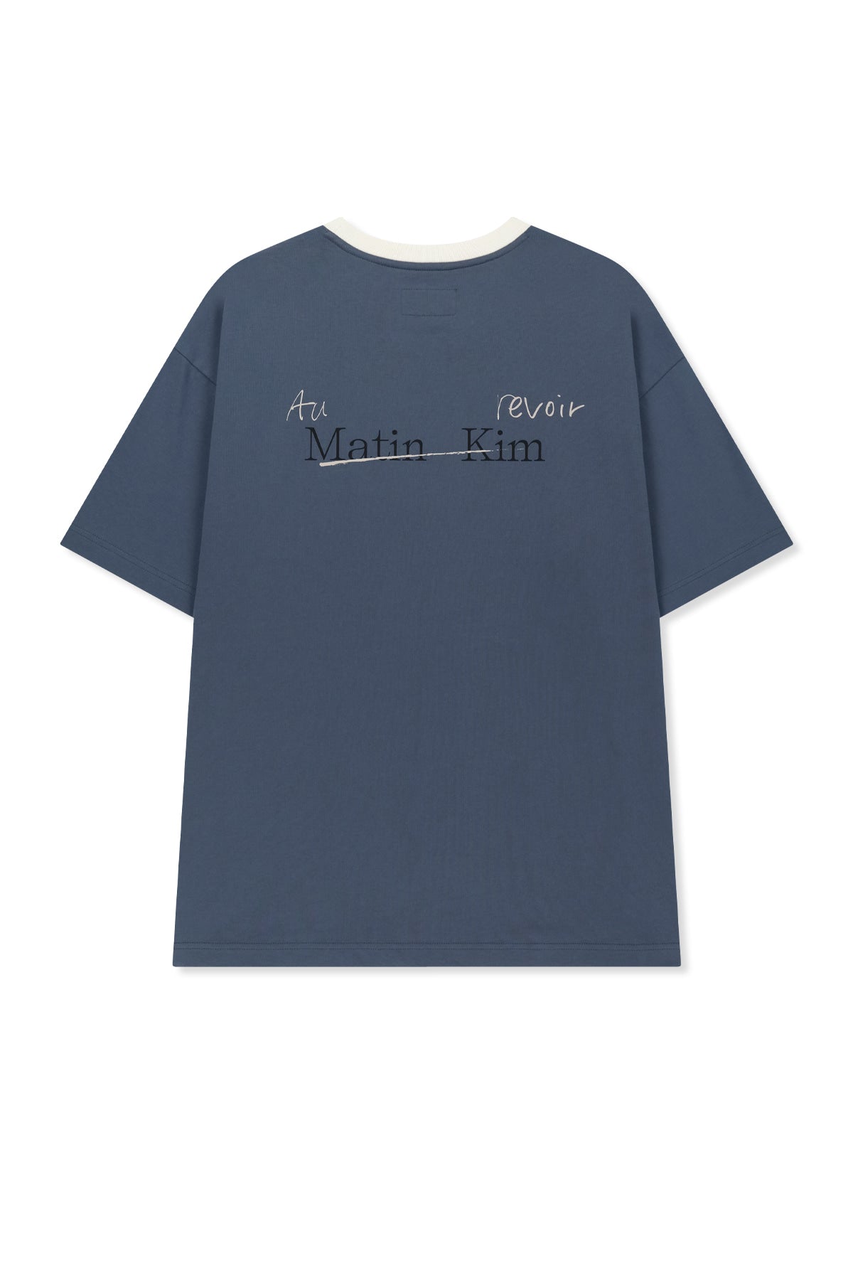 matinkim TONAL RIB BACK LOGO TOP FOR MEN IN SMOKE BLUE