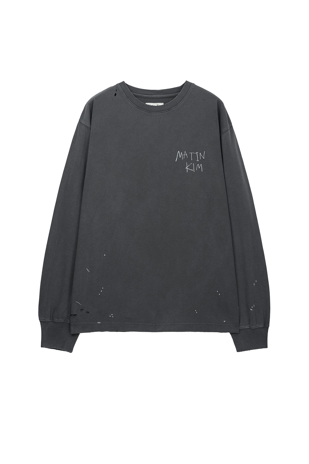 matinkim VINTAGE WASHED LOGO TOP IN CHARCOAL