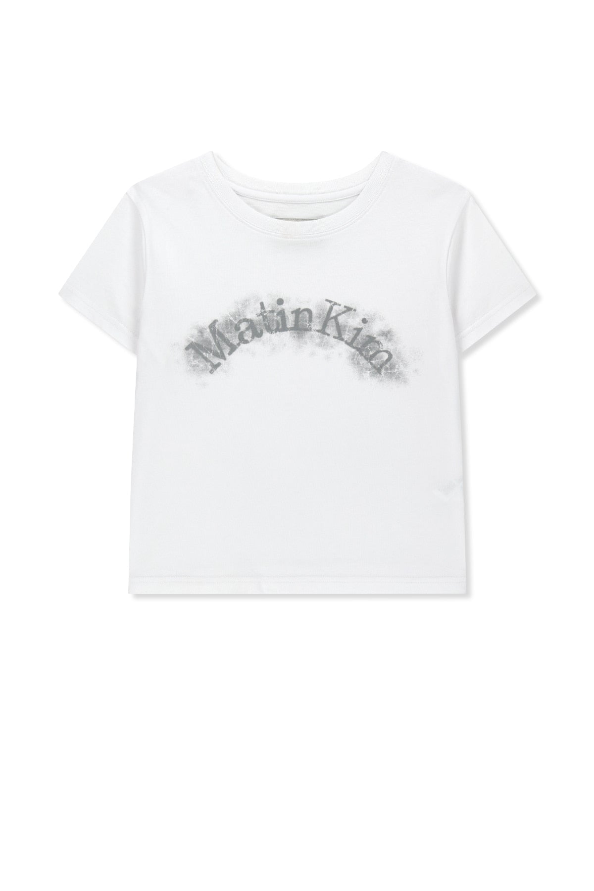 matinkim MATIN KIM ARCH LOGO CROP TOP IN WHITE