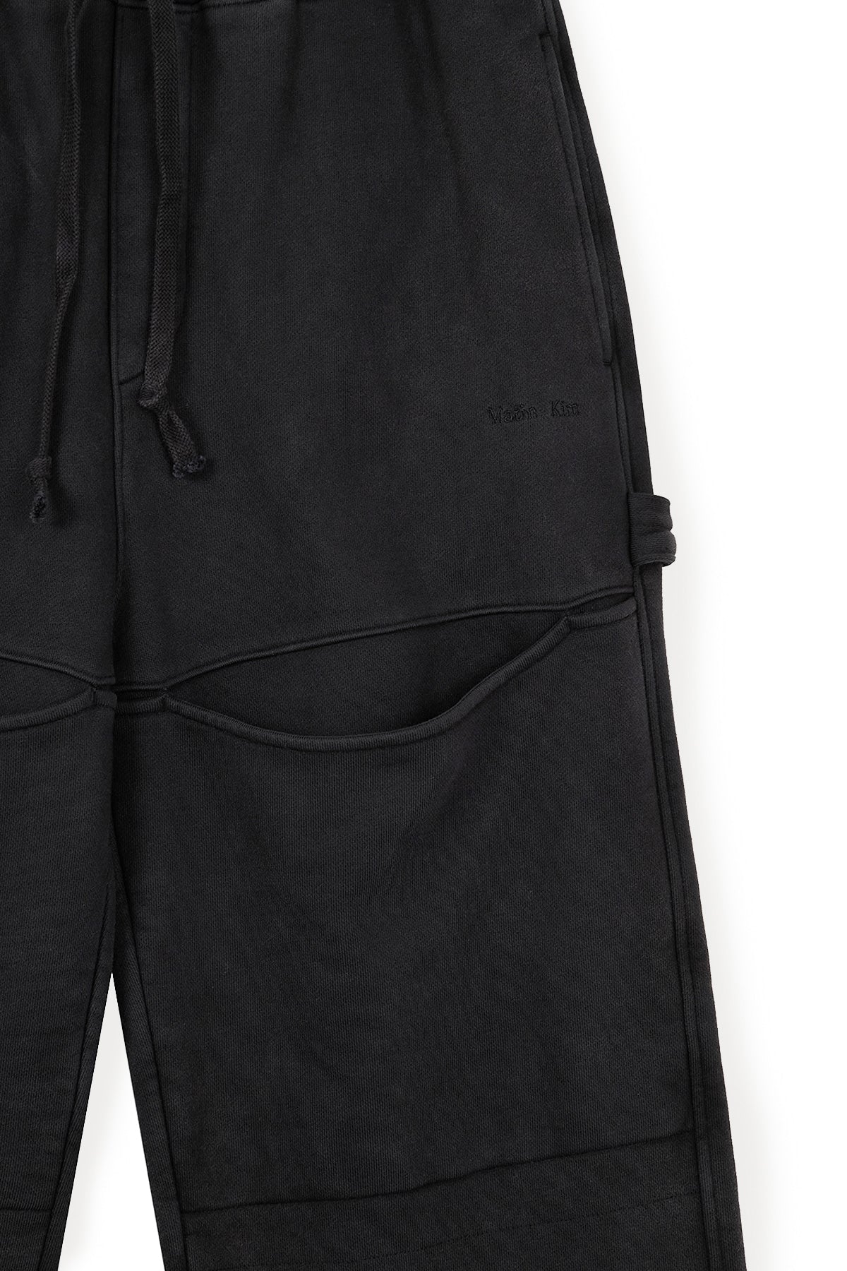 matinkim CUT OUT WASHED SWEATPANTS FOR MEN IN CHARCOAL