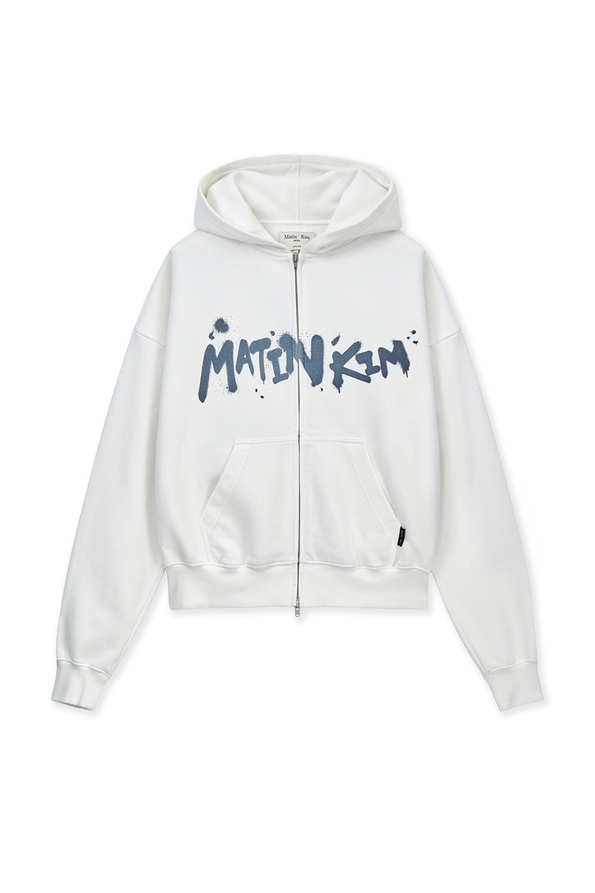 matinkim GRAFFITI LOGO HOODY ZIP UP IN WHITE
