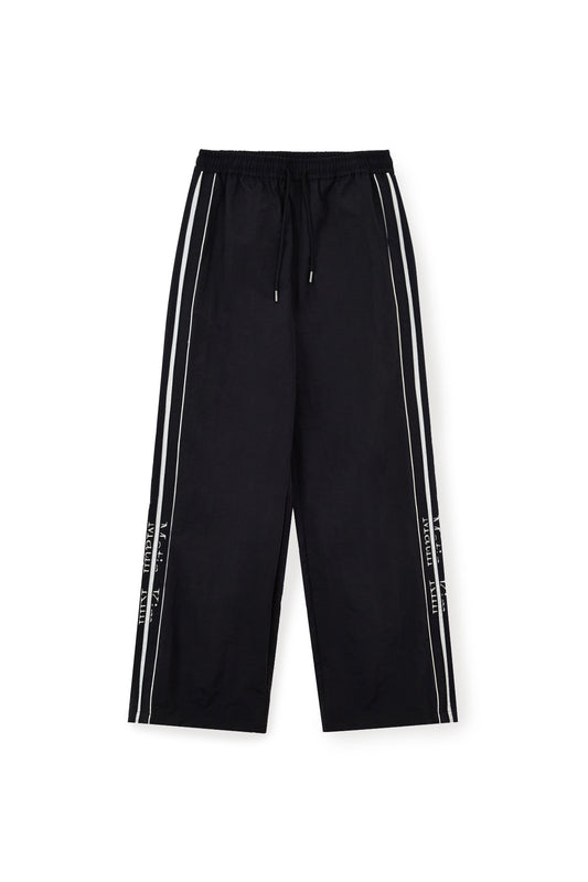 matinkim SIDE LOGO WIDE TRACK PANTS IN BLACK