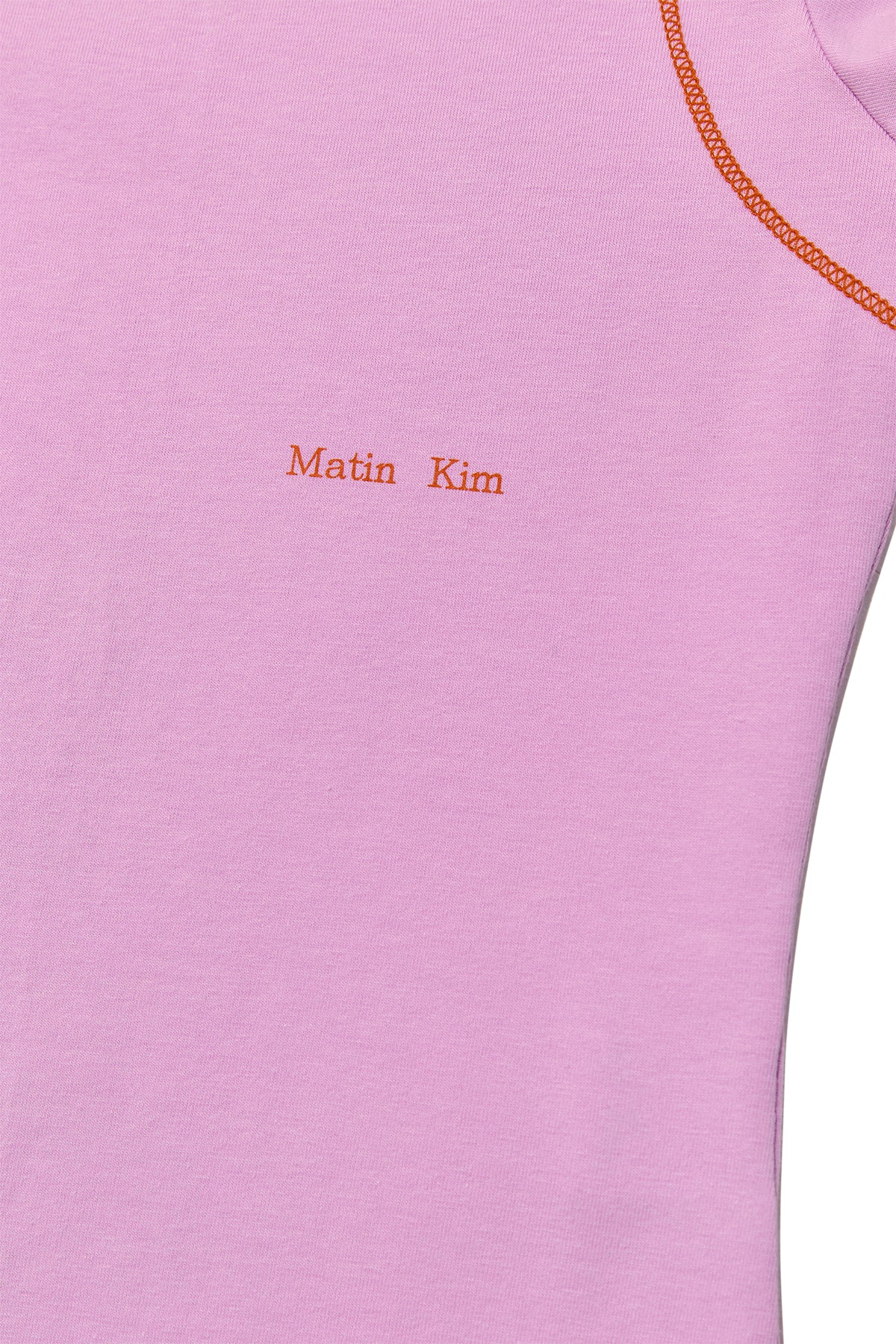 matinkim STITCH POINT SMALL LOGO TOP IN PINK