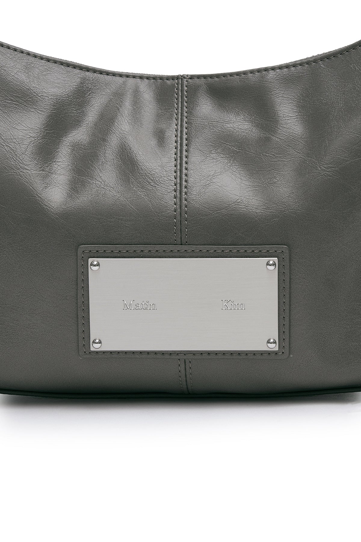 matinkim EYELET SHIRRING SHOULDER BAG IN GREY