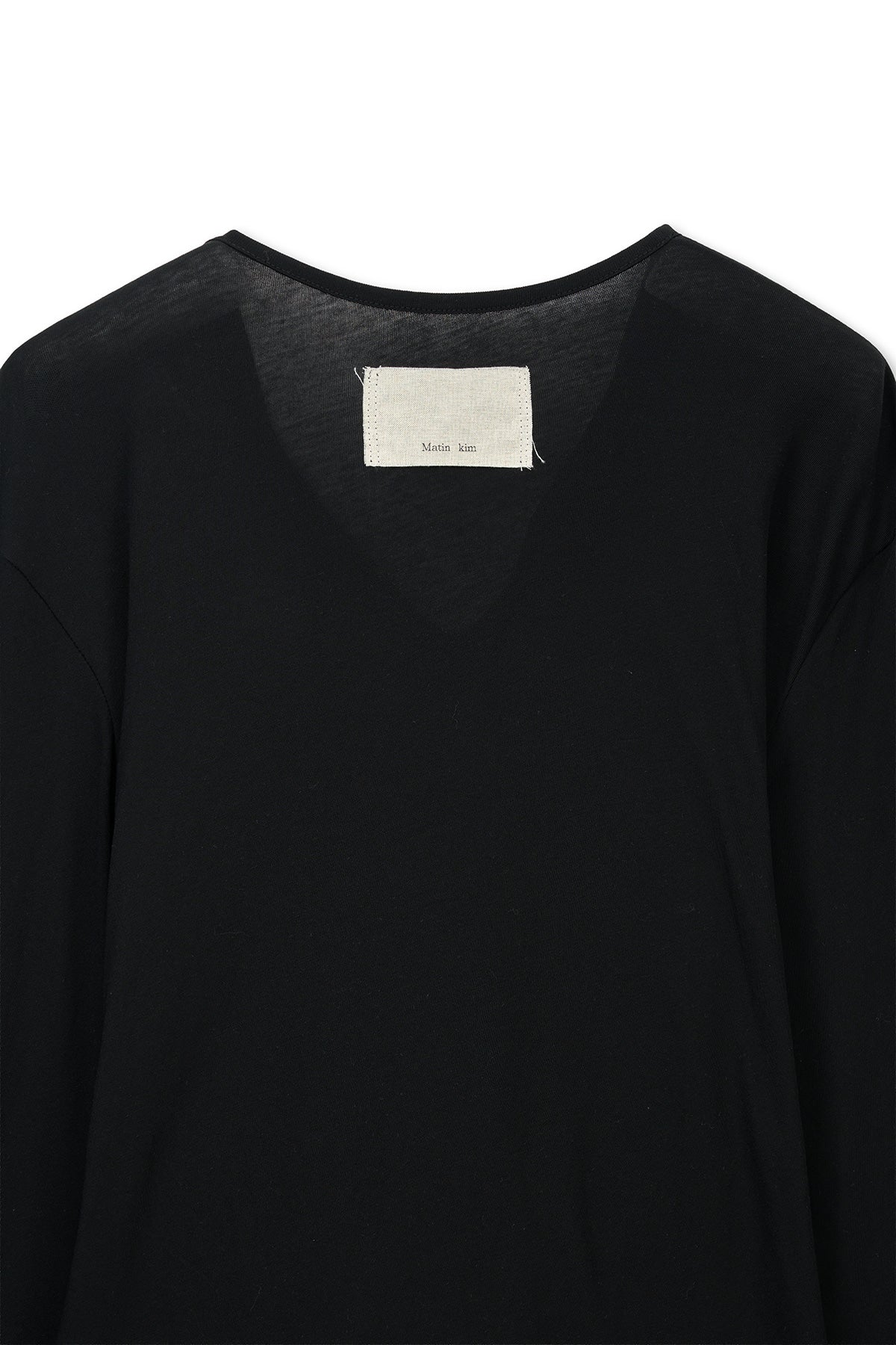 matinkim TIED DRAPERY TOP IN BLACK
