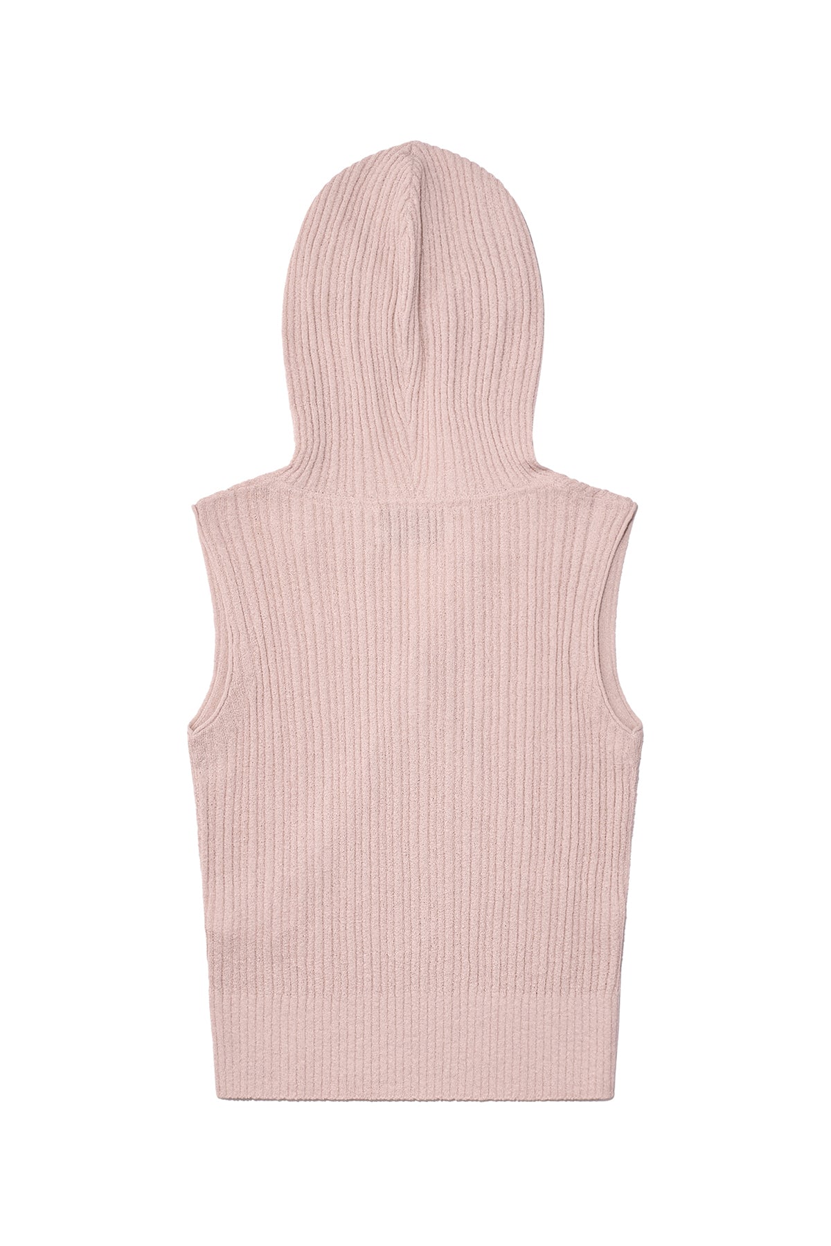 matinkim WRAP SLEEVELESS KNIT HOODY TOP IN LIGHT PINK