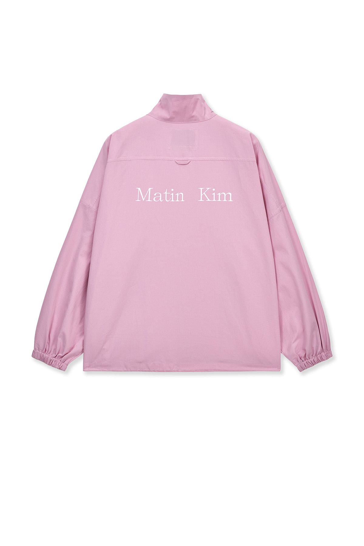 matinkim BACK LOGO HIGH NECK JUMPER IN PINK