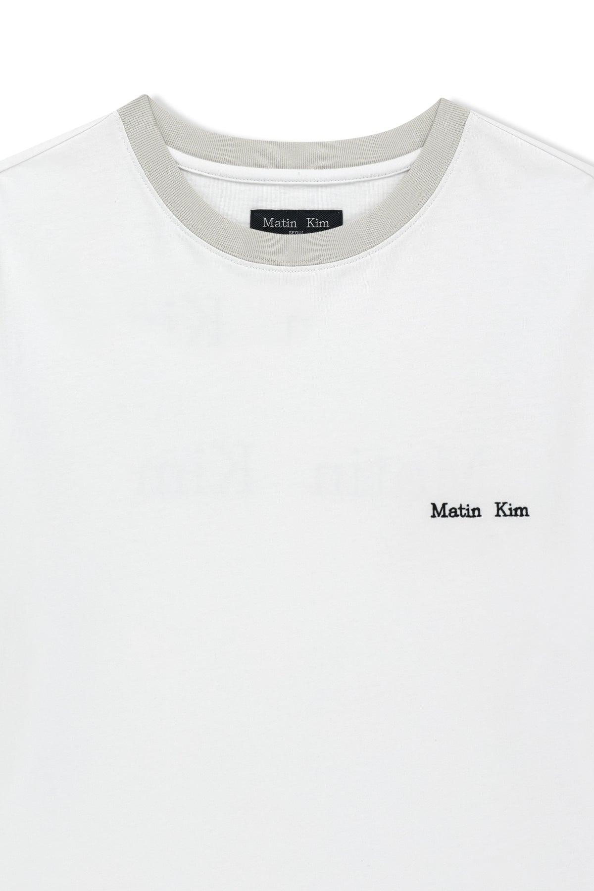 matinkim TONAL RIB BACK LOGO TOP FOR MEN IN WHITE