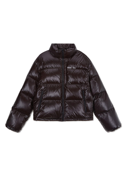 matinkim SMALL LOGO VOLUME DOWN JUMPER FOR WOMEN IN DARK BROWN