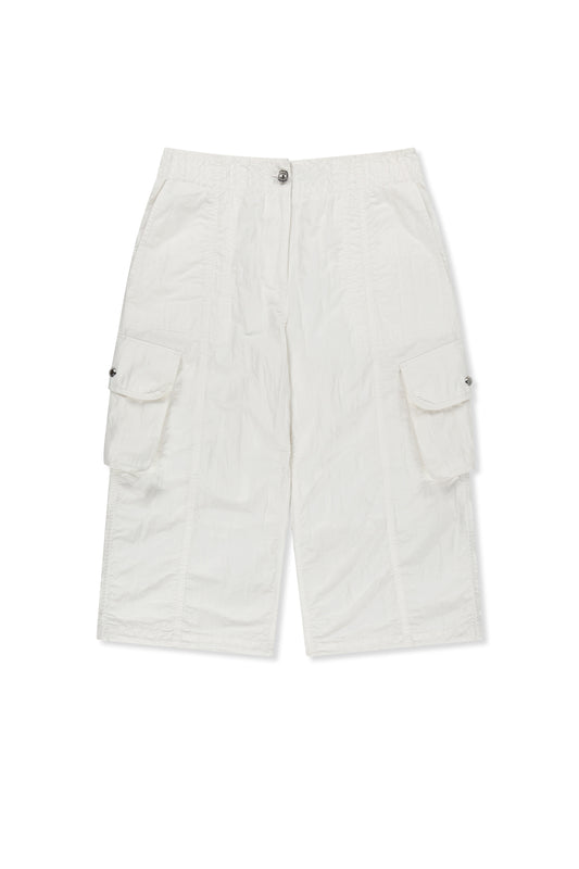 matinkim CRINKLE CAPRI PANTS IN WHITE