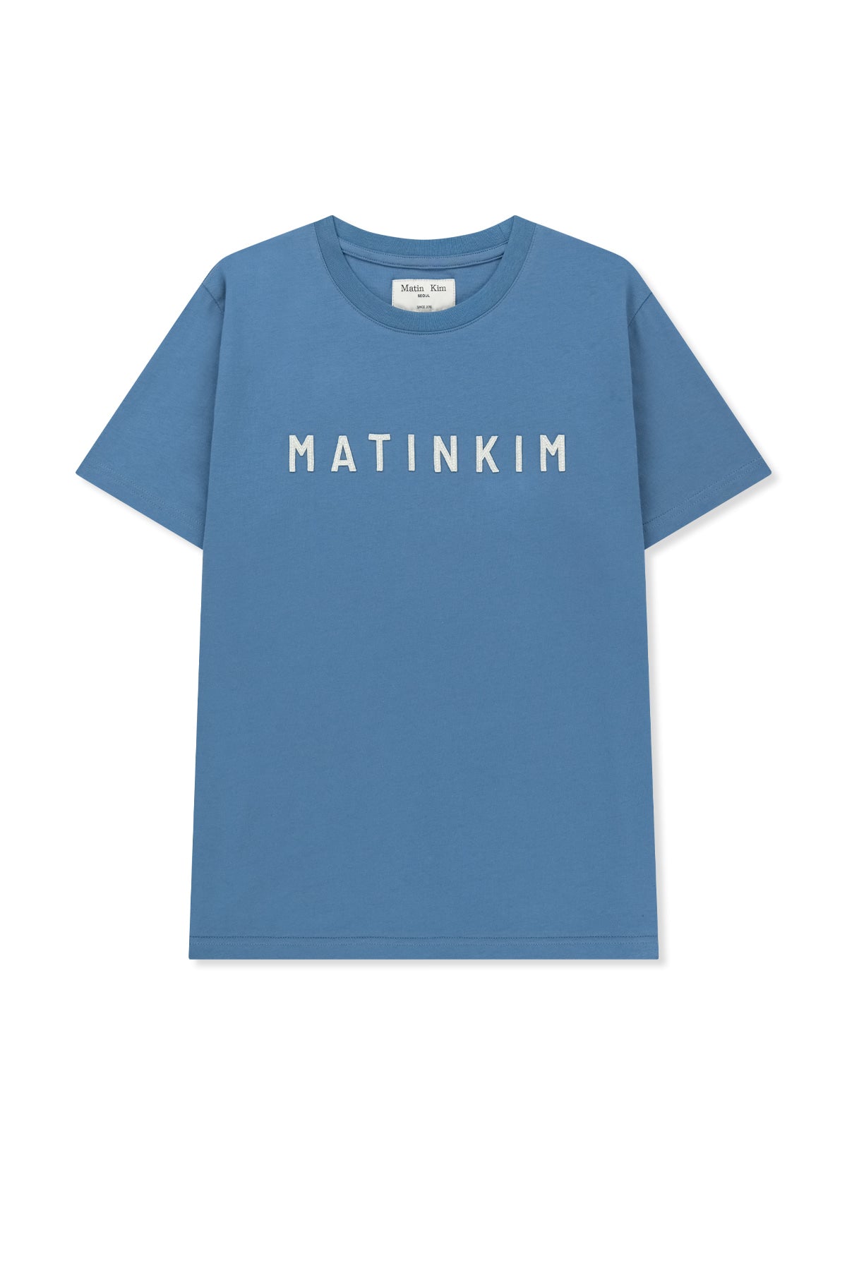 matinkim APPLIQUE FELT LOGO TOP IN BLUE