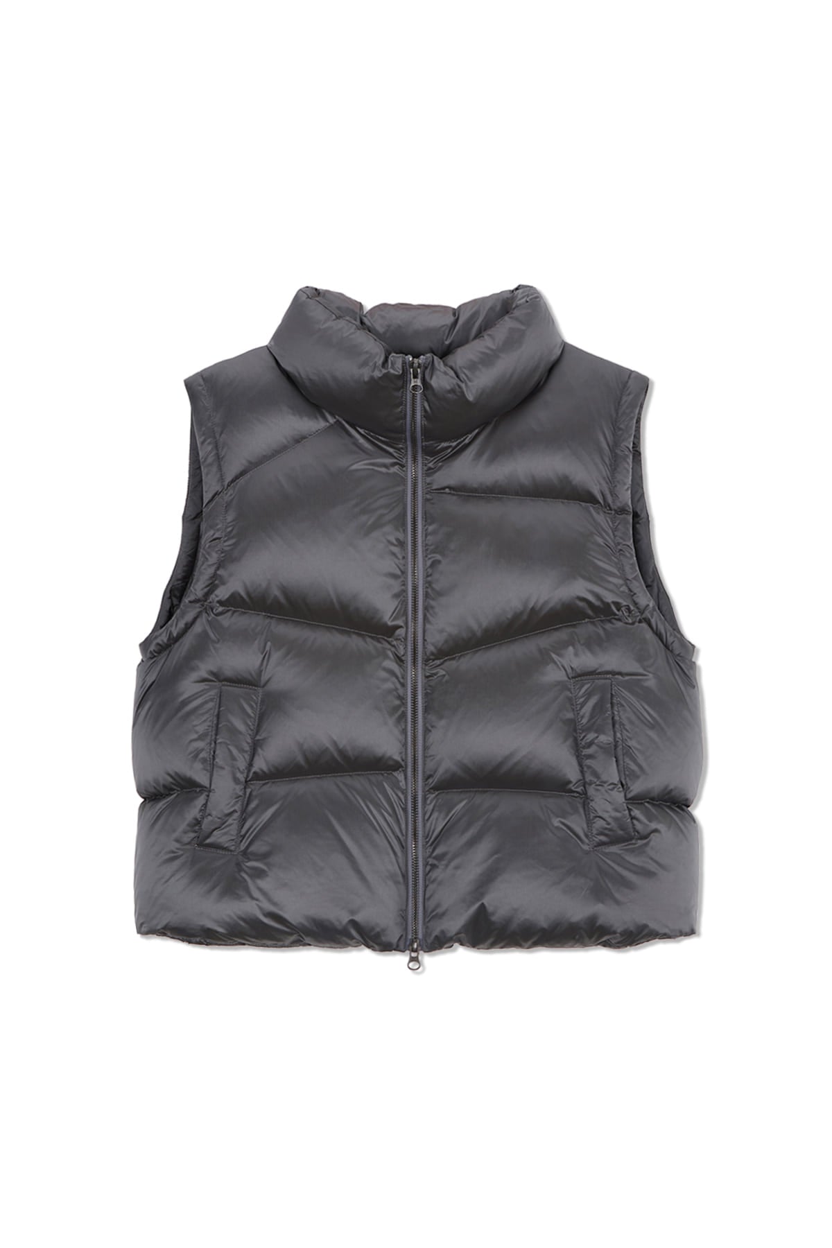 matinkim UNBALANCE QUILTED DOWN VEST FOR WOMEN IN GREY
