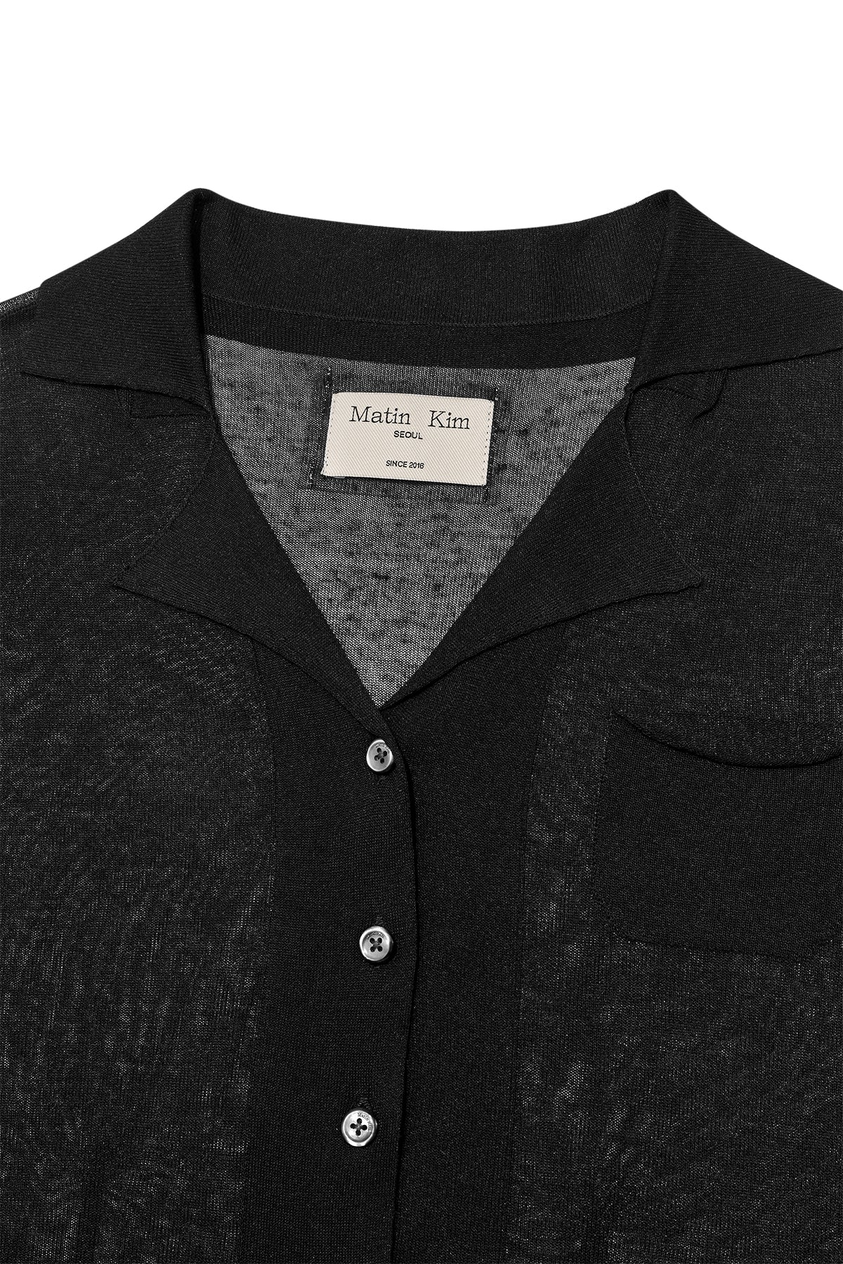 matinkim STRING POINT PLAIN LONG CARDIGAN IN BLACK