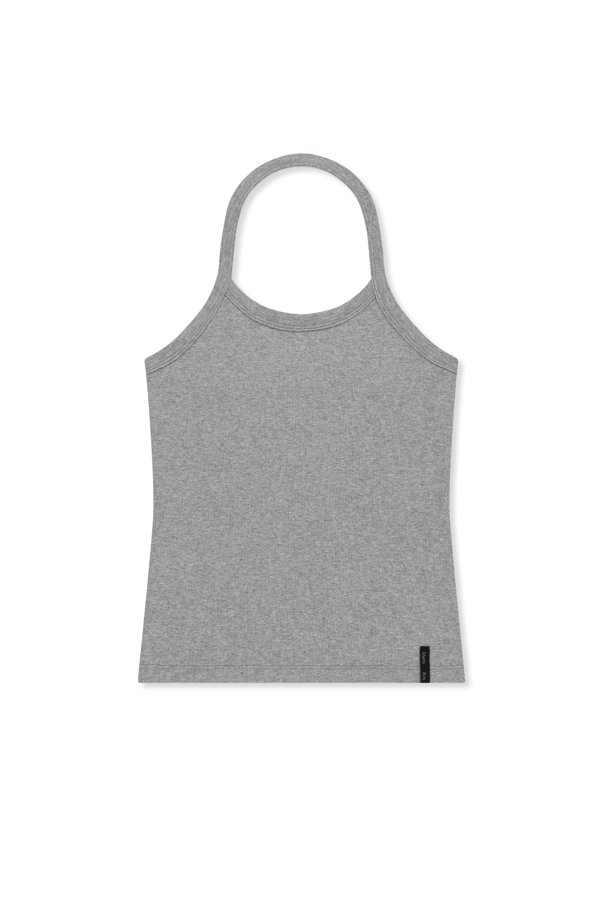 matinkim LABEL DETAIL HALTER TANK TOP IN GREY