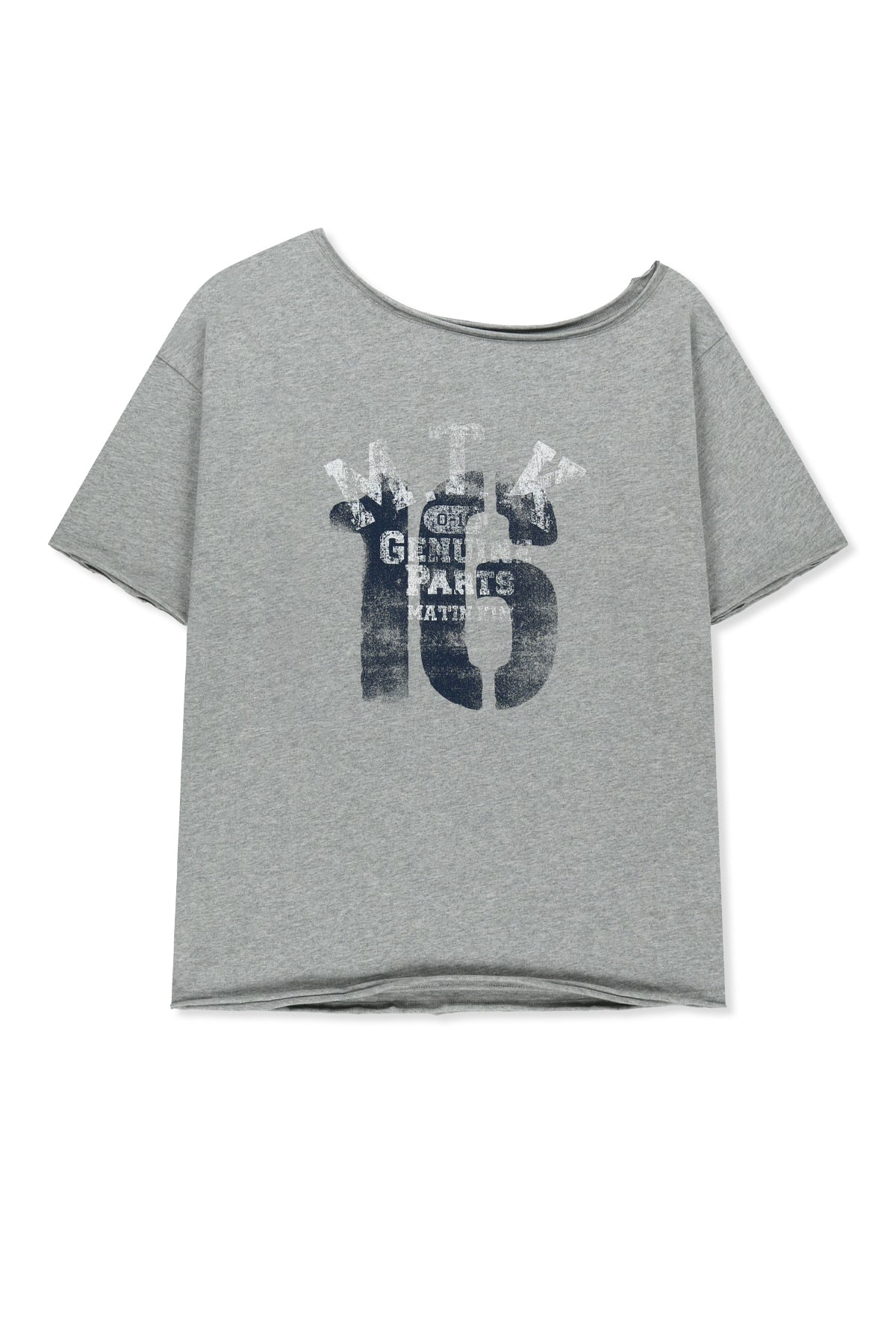 matinkim MTK 16 GRAFFITI LOGO ASYMMETRIC TOP IN GREY