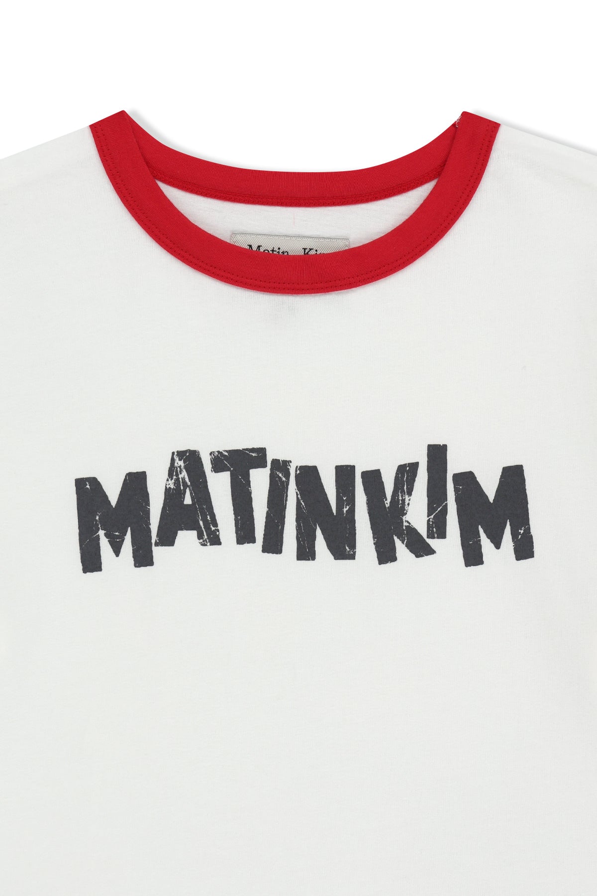 matinkim MATIN LOGO RINGER CROP TOP IN WHITE