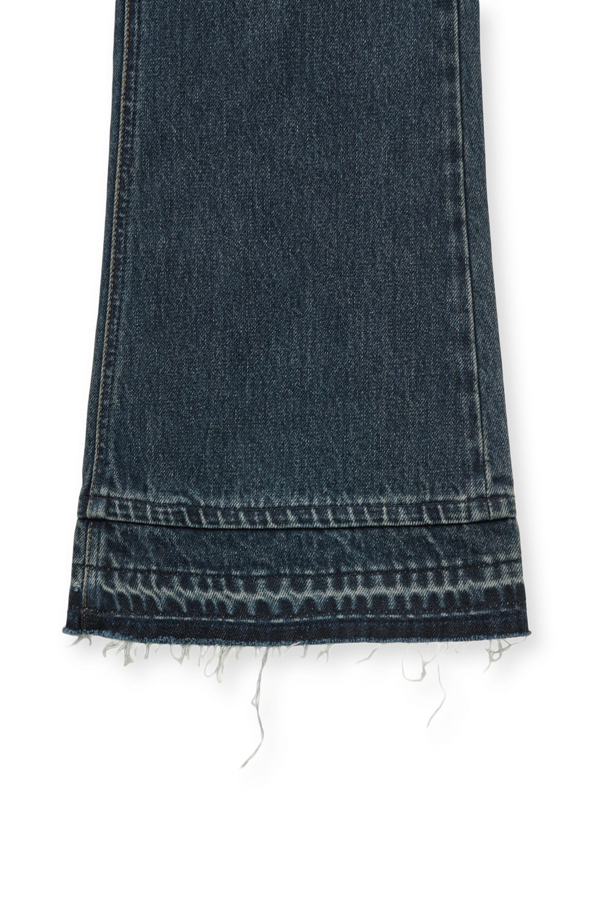 matinkim WASHED FLARE DENIM PANTS FOR MEN IN BLUE