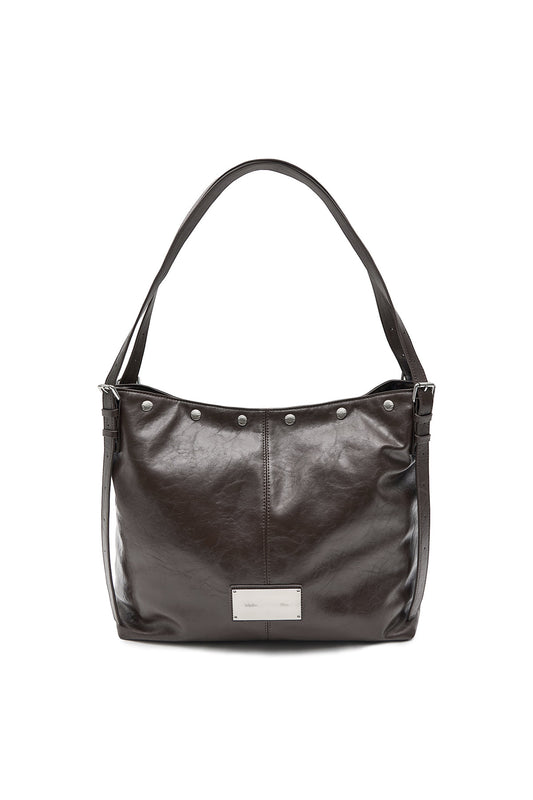 matinkim MATIN STUD POINT LARGE SHOULDER BAG IN BROWN