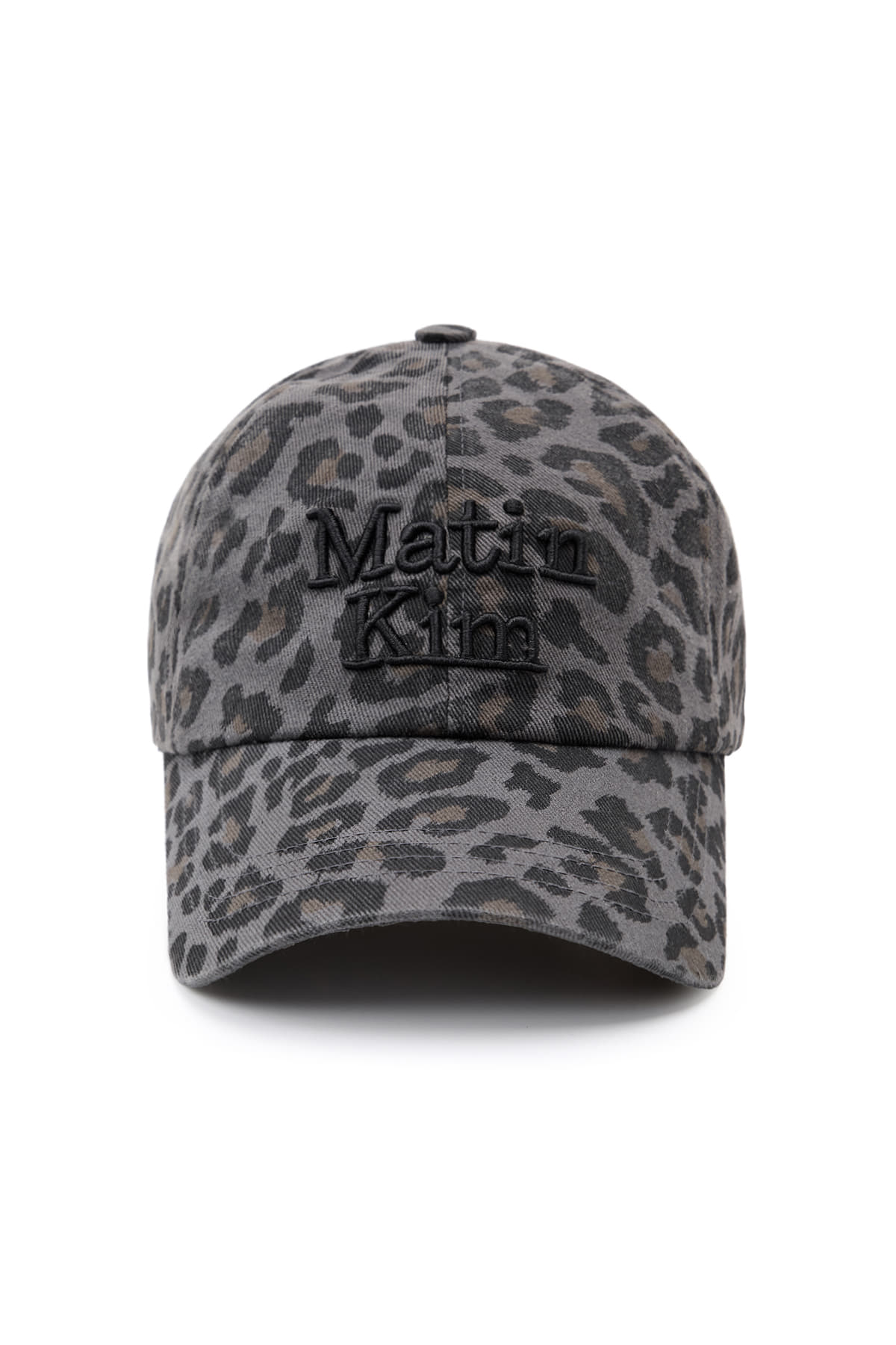 matinkim MATIN LEOPARD VOLUME LOGO BALL CAP IN DARK GREY