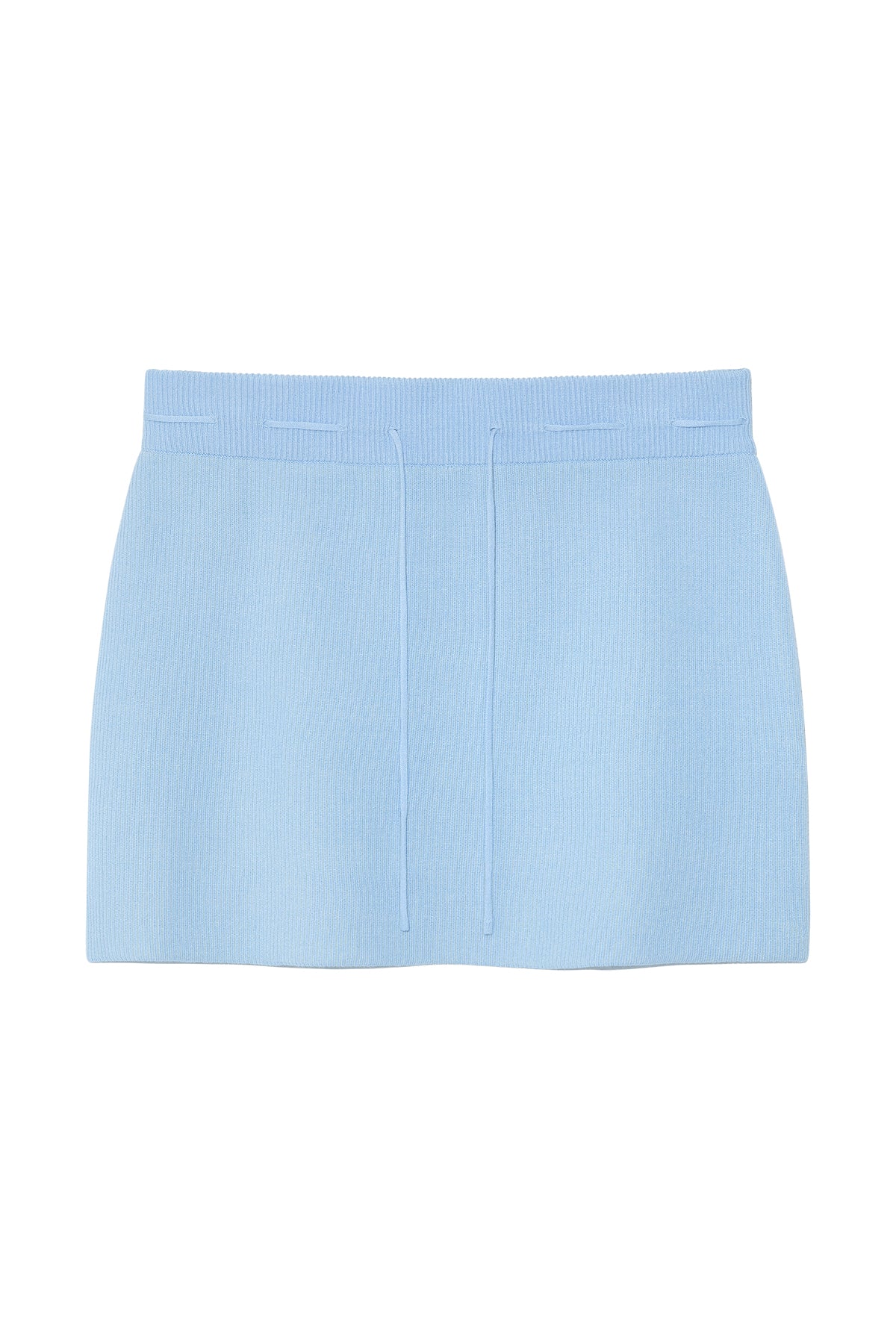 matinkim TWO TONE BANDING KNIT MINI SKIRT IN BLUE