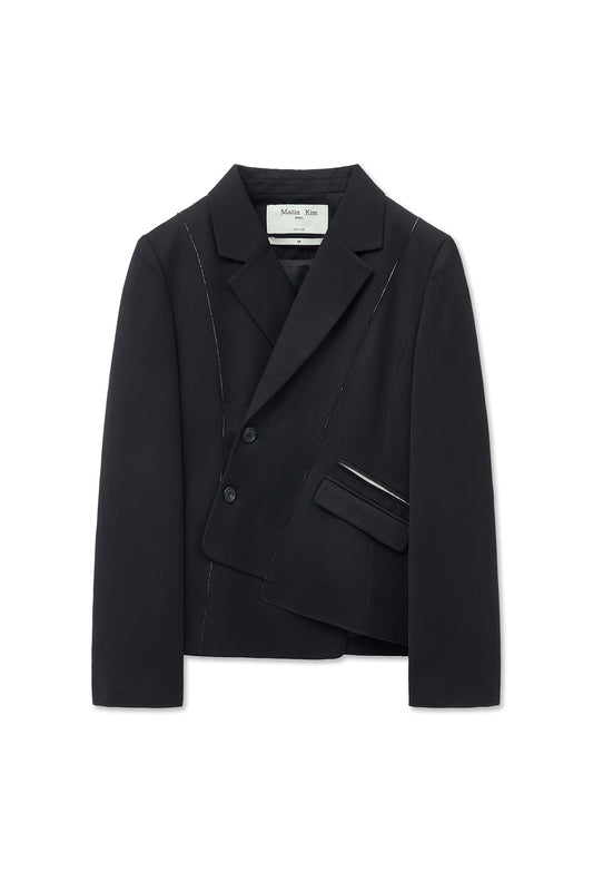 matinkim CUT OUT POINT STRING BLAZER IN BLACK